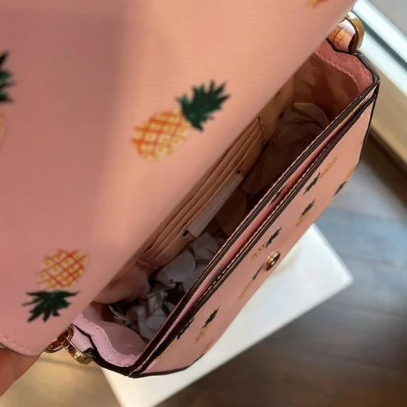 Kate Spade Staci Square Pineapple Crossbody Pink Multi - Picture 14 of 16